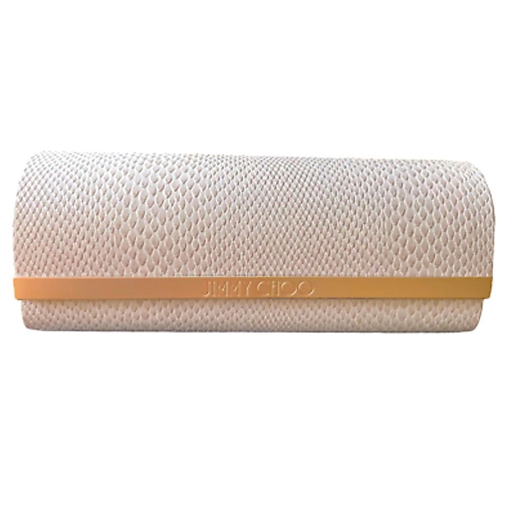 Jimmy Choo Hard Eyeglass Case -Tan Snakeskin Color great condition gold logo